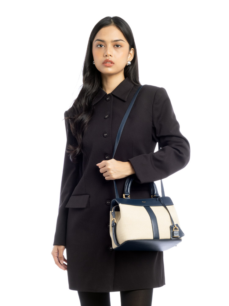 Canvas Small Cabas de France Vanilla Navy