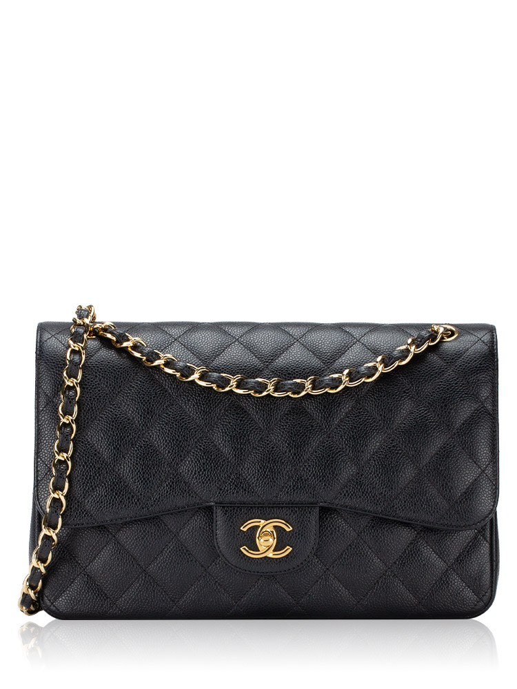 Caviar Classic Jumbo Double Flap Bag Black