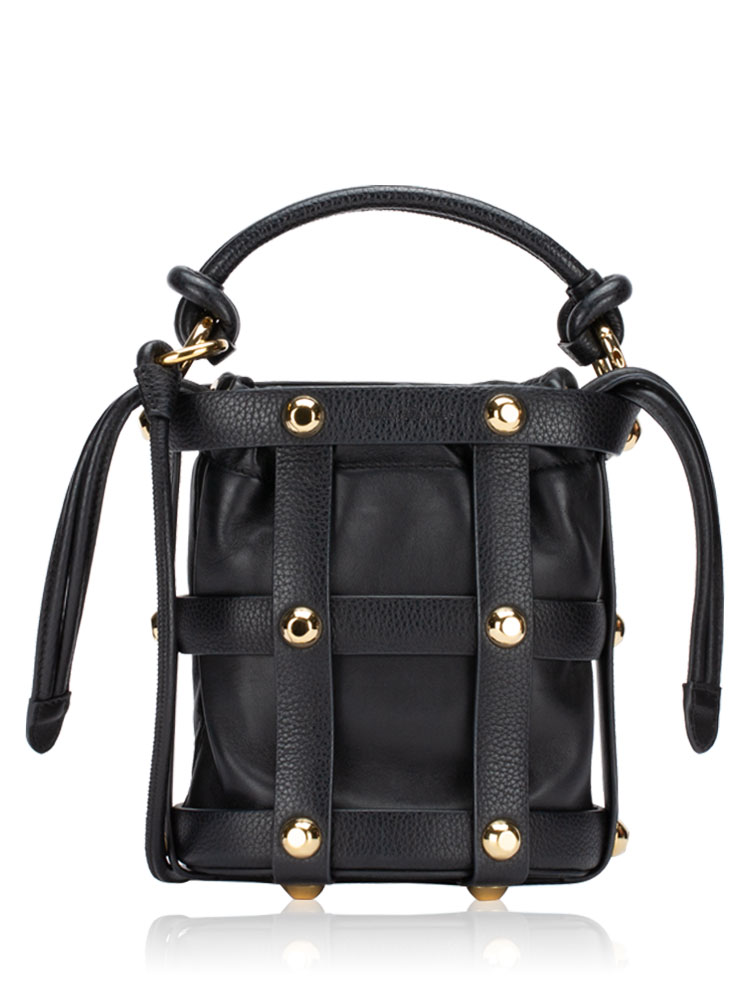 Nappa Cage Small Bucket Bag Nero