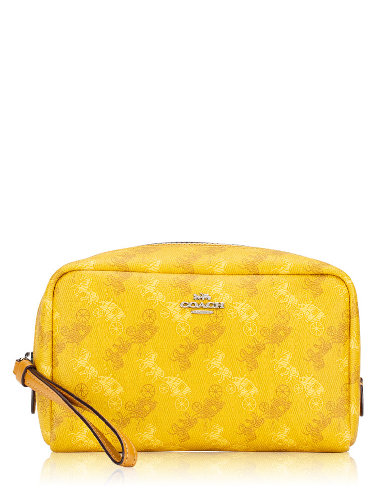 F84642 Horse And Carriage Boxy Cosmetic Case Yellow Multi