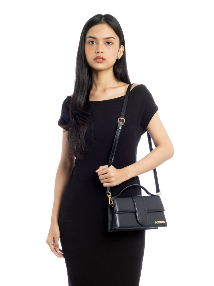 Calfskin Le Grand Bambino Top Handle Bag Black