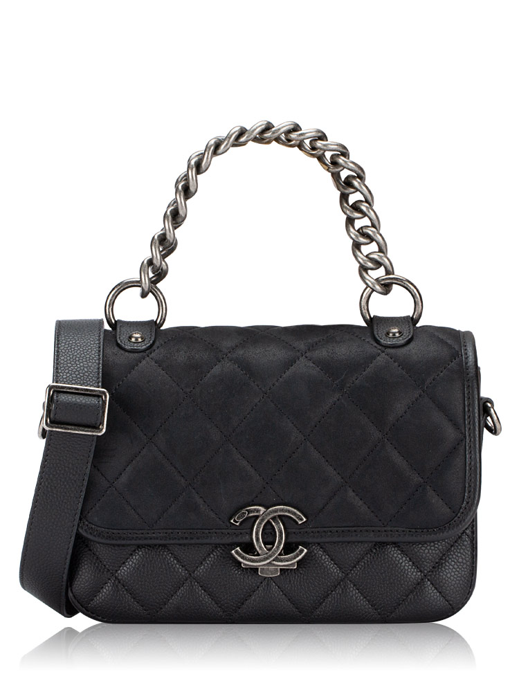 Caviar Iridescent Calfskin Daily Carry Small Messenger Black