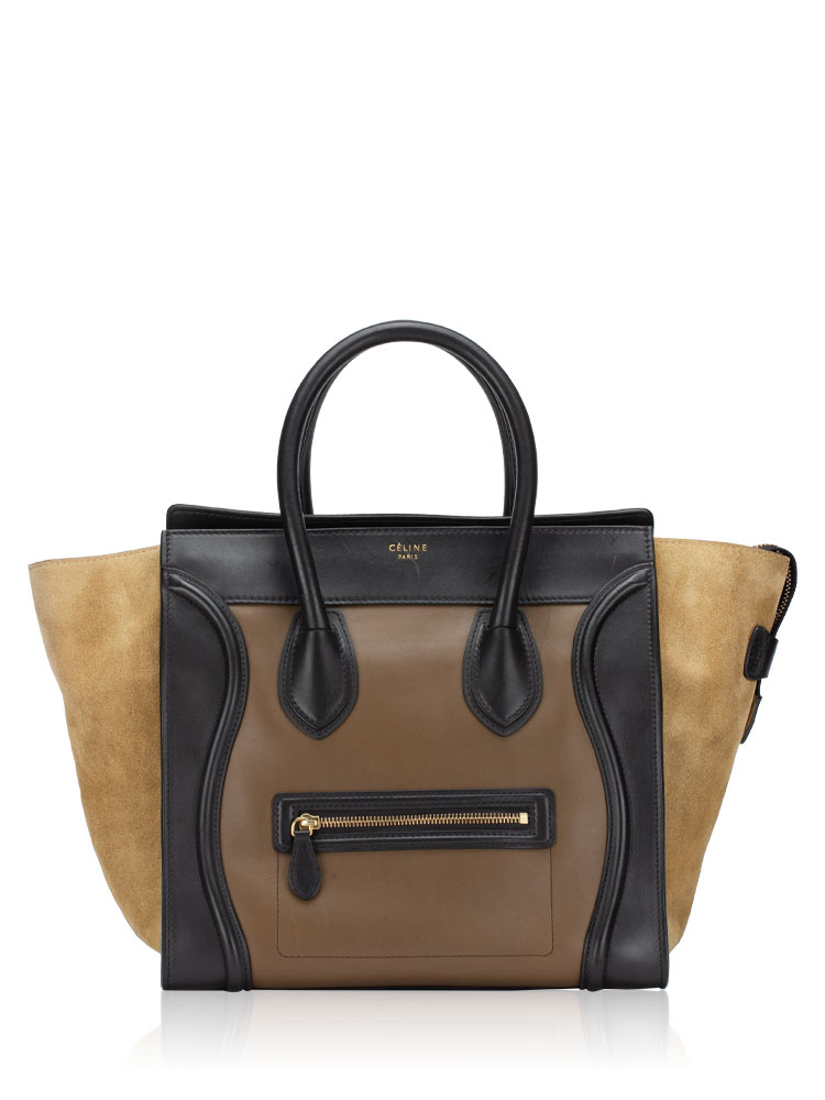 Smooth Calfskin Tri-Color Mini Luggage Olive