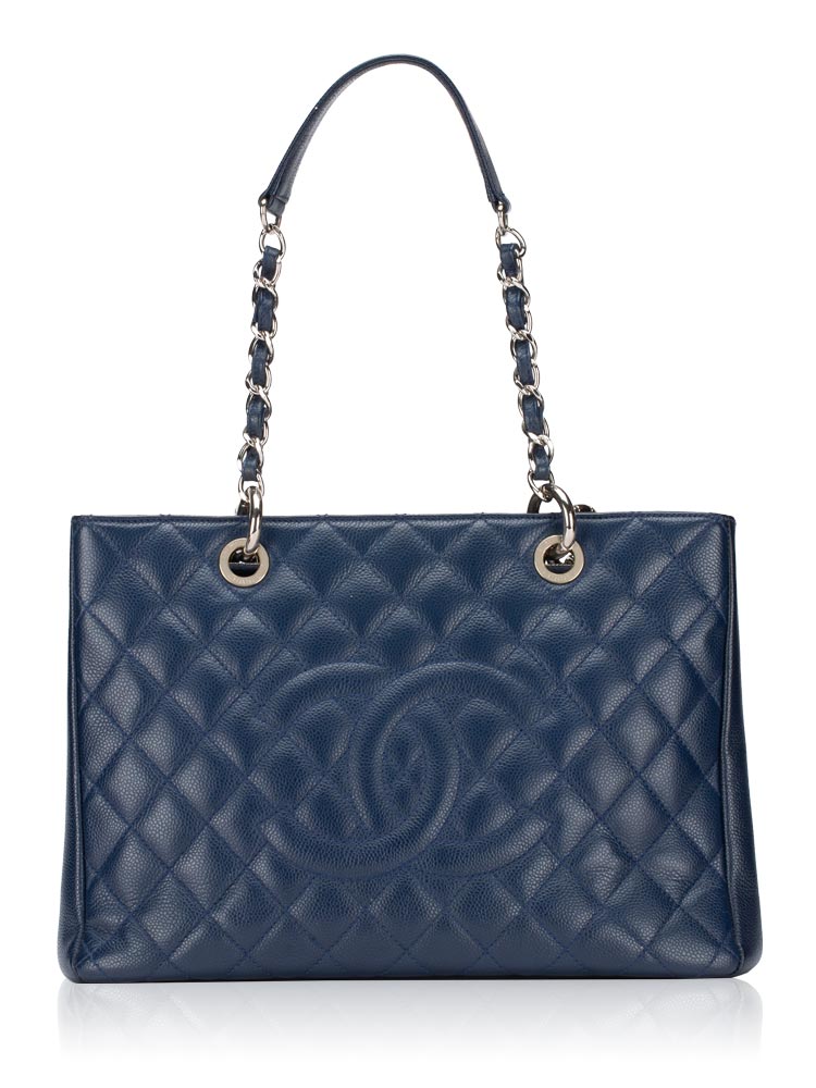 Caviar Grand Shopping Tote GST Dark Blue