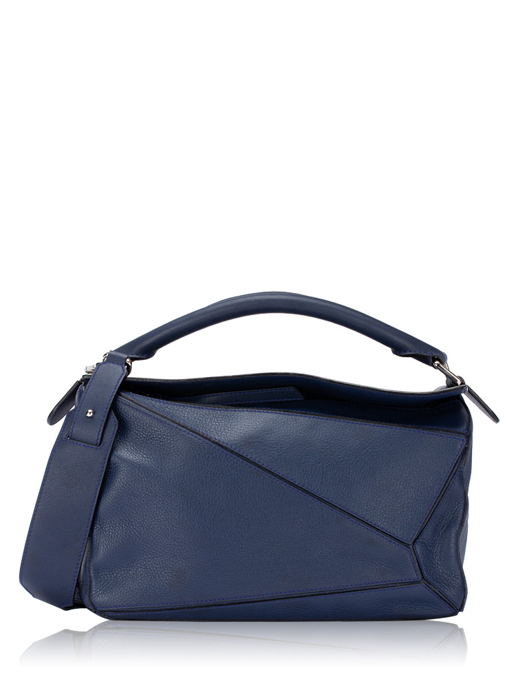 Calfskin Medium Puzzle Bag Marine