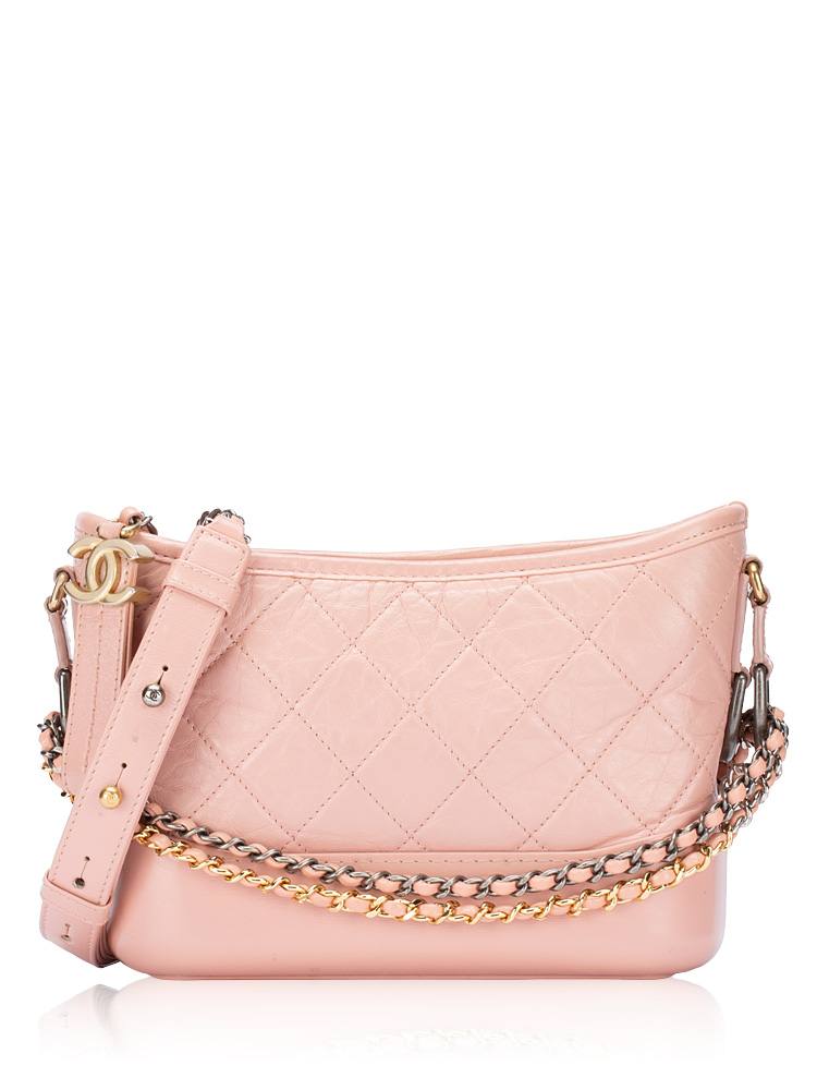 Aged Calfskin Gabrielle Small Hobo Pink