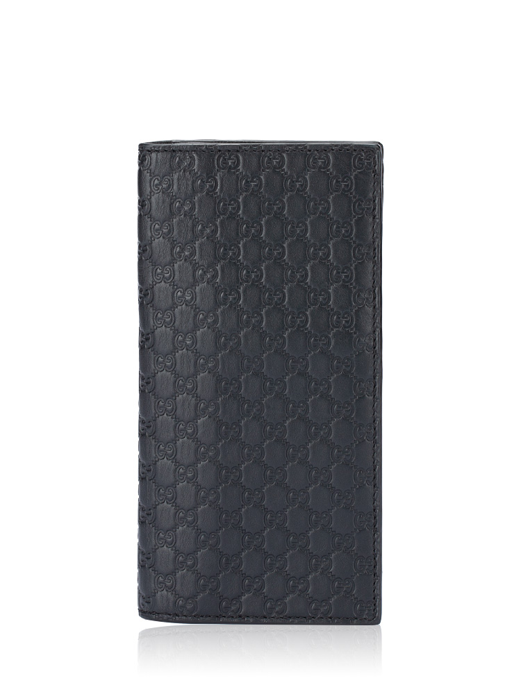 Microguccissima Bi-Fold Long Wallet Black