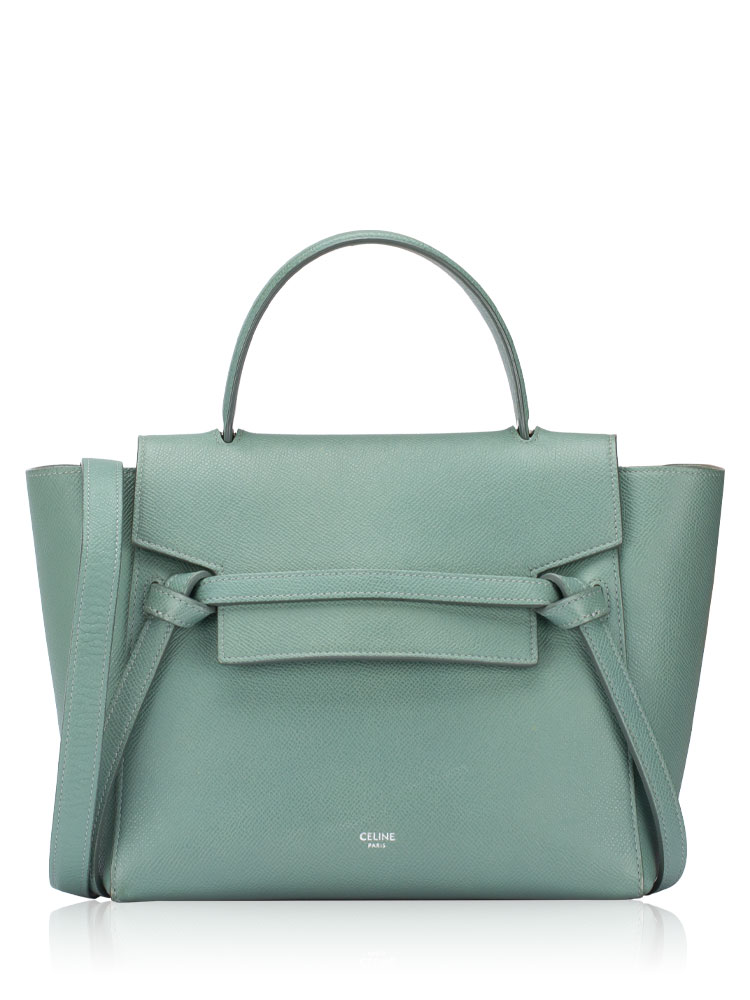 Grained Calfskin Micro Belt Bag Celadon