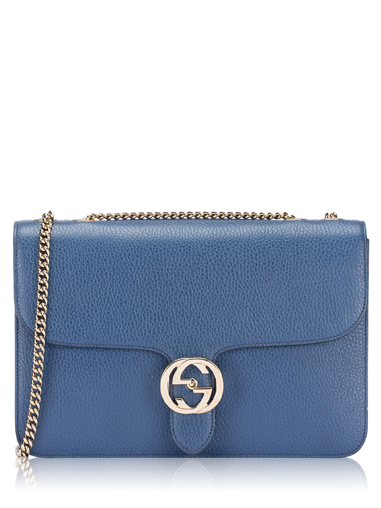 Dollar Calfskin Interlocking G Shoulder Bag Caspian