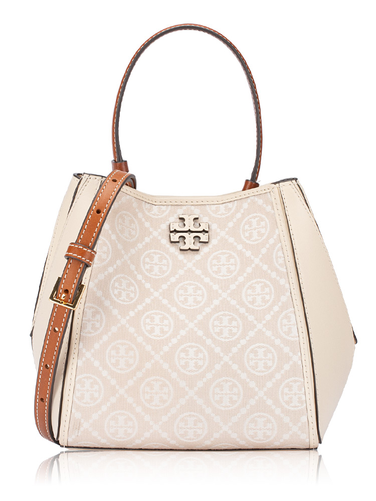 Mcgraw T Monogram Small Bucket Bag Ivory