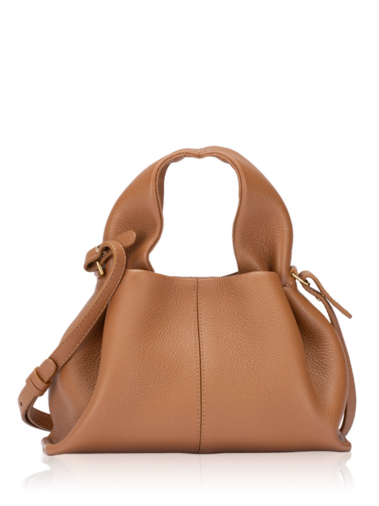 Textured Calfskin Numero Neuf Mini Camel