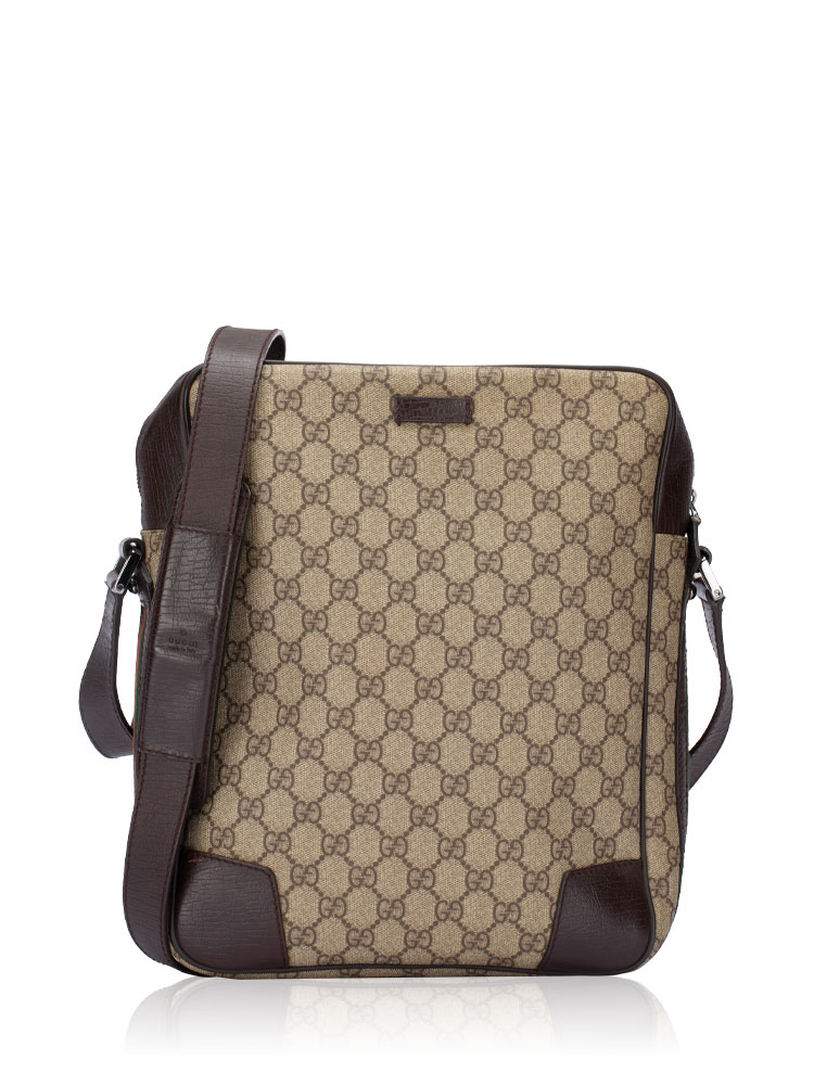 GG Supreme Web Crossbody Beige Ebony
