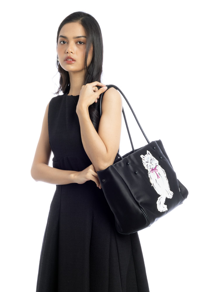 Whiskers Crystal Everything Over The Shoulder Medium Tote Black