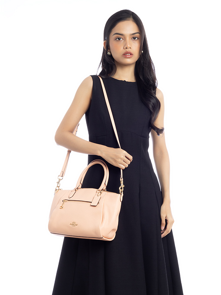  79316 Pebble Elise Satchel Coral