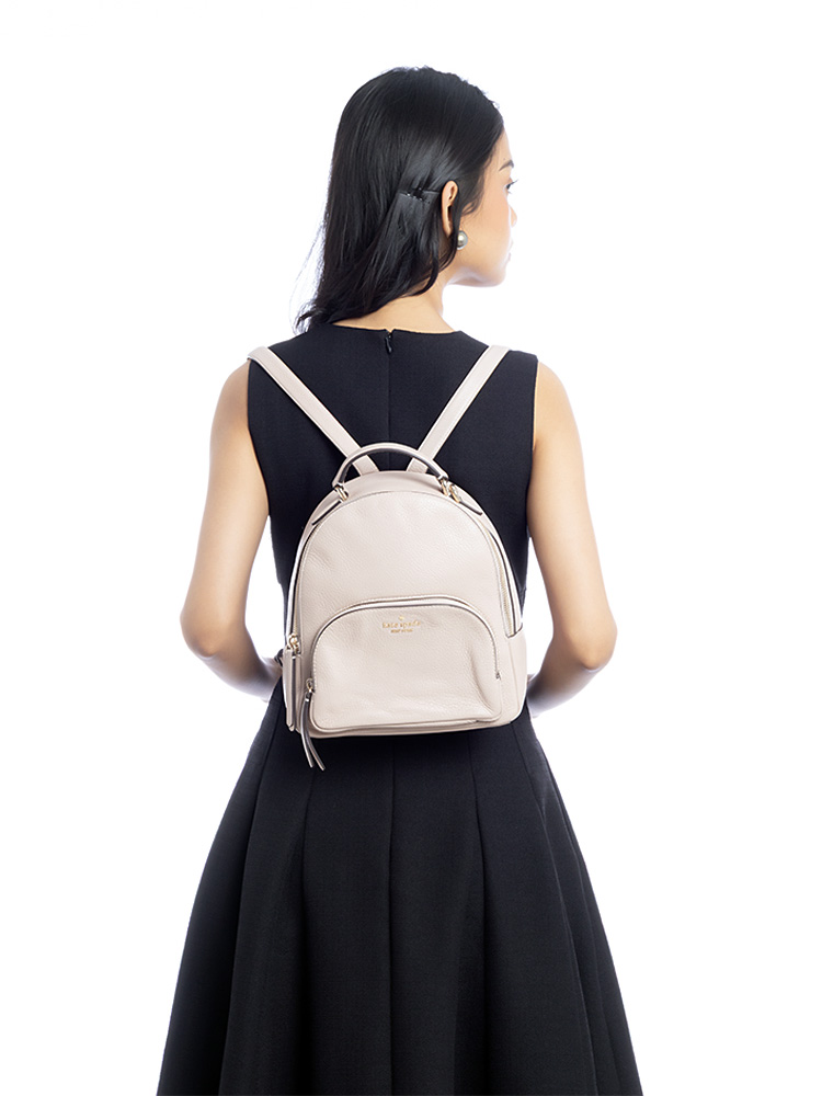 Jackson Leather Medium Backpack Warm Beige