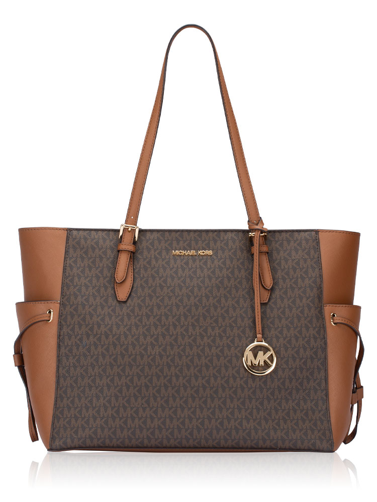 Signature Gilly Large Drawstring Tote Brown