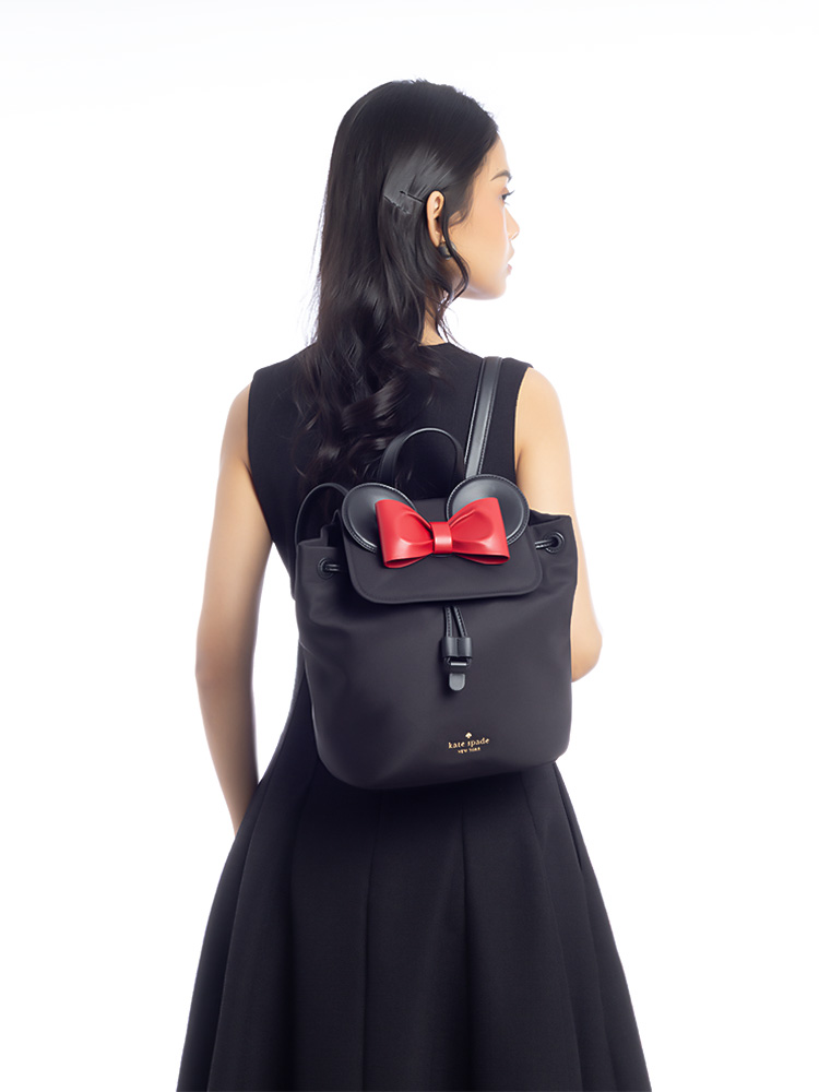 X Disney Minnie Mouse 3D Nylon Backpack Black