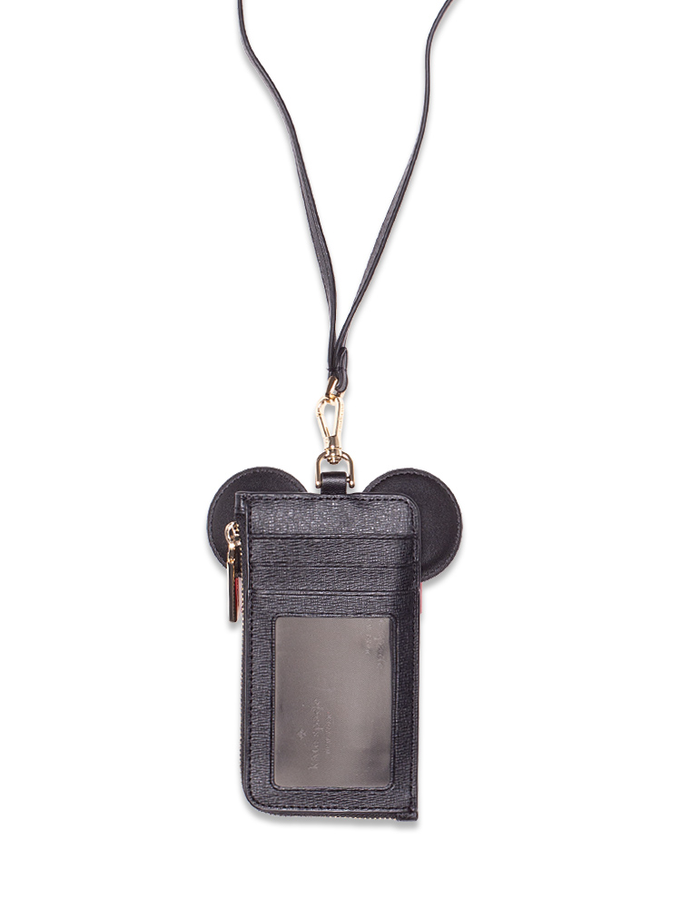 X Disney Minnie Mouse 3D Card Case Lanyard Black Multi