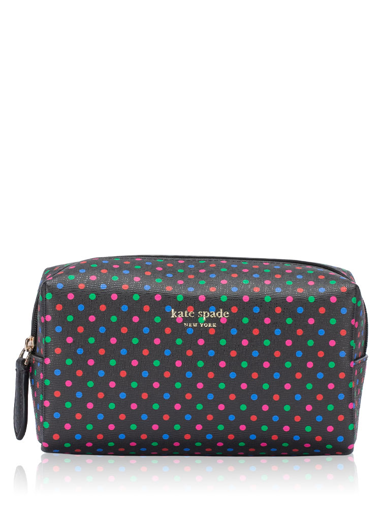 Polkadot Cosmetic Pouch Black Multi