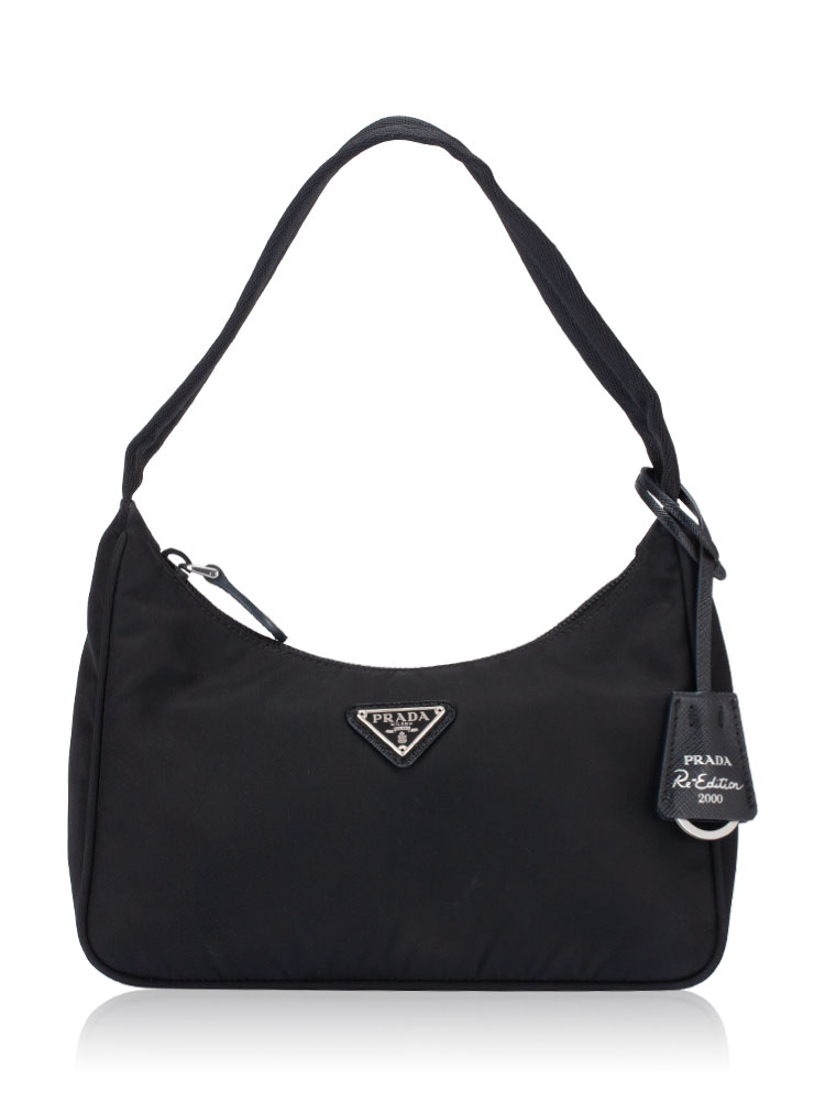 1NE515 Tessuto Re-Edition 2000 Mini Hobo Nero