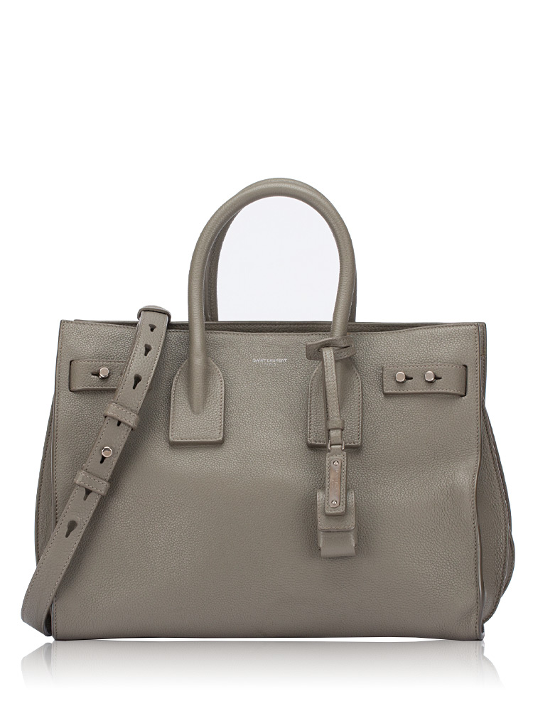 Grained Calfskin Small Sac De Jour Grey