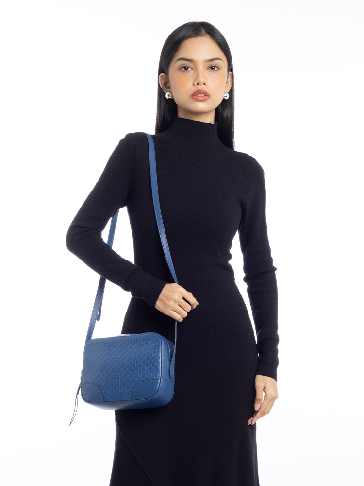 Microguccissima Bree Mini Messenger Caspian Blue