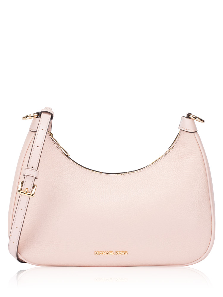 Cora Leather Large Zip Pouchette Powder Blush