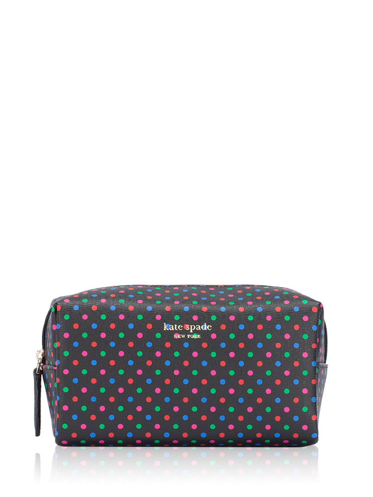 Polkadot Cosmetic Pouch Black Multi