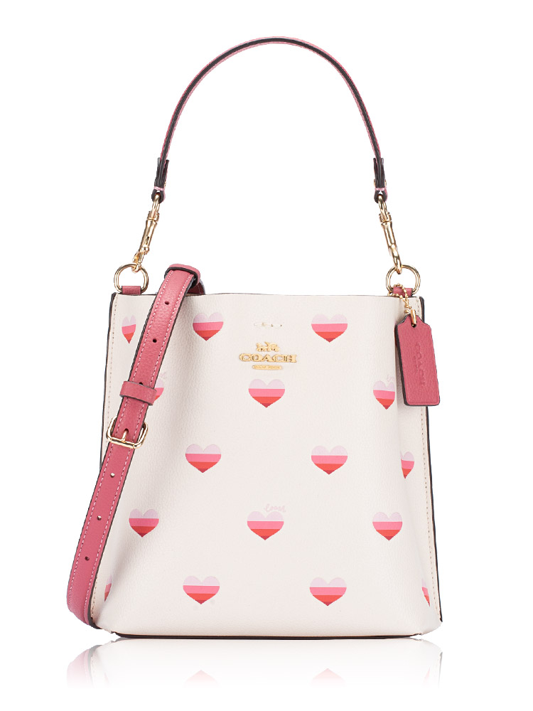 CA249 Mollie Stripe Heart 22 Bucket Bag Chalk Multi