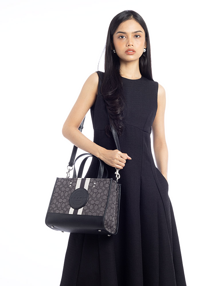C8448 Signature Stripe Dempsey Carryall Black Smoke