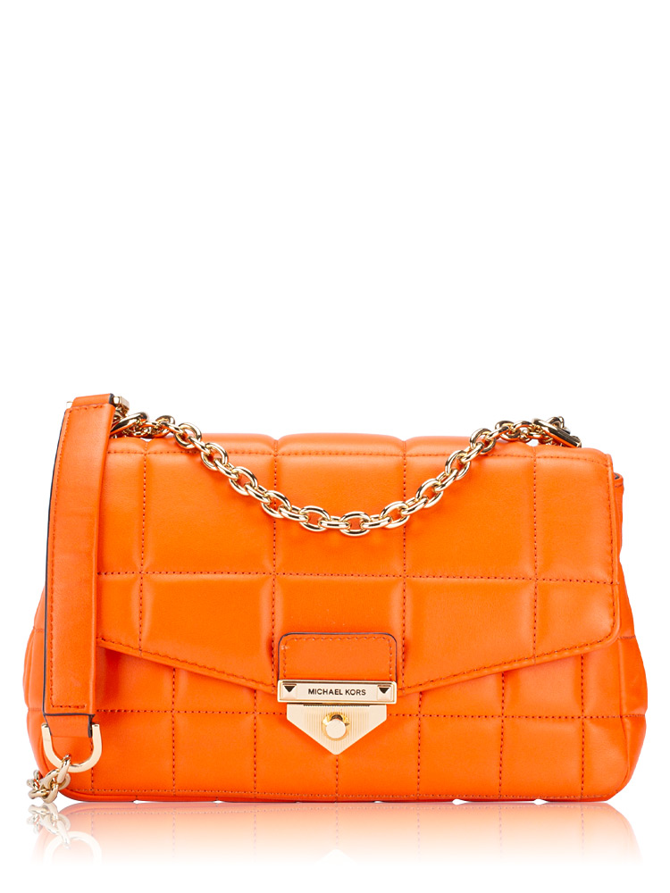 Soho Quilted Leather Large Shoulder Bag Clementine