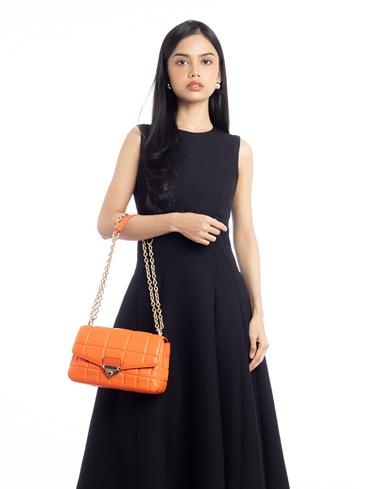 Soho Quilted Leather Large Shoulder Bag Clementine
