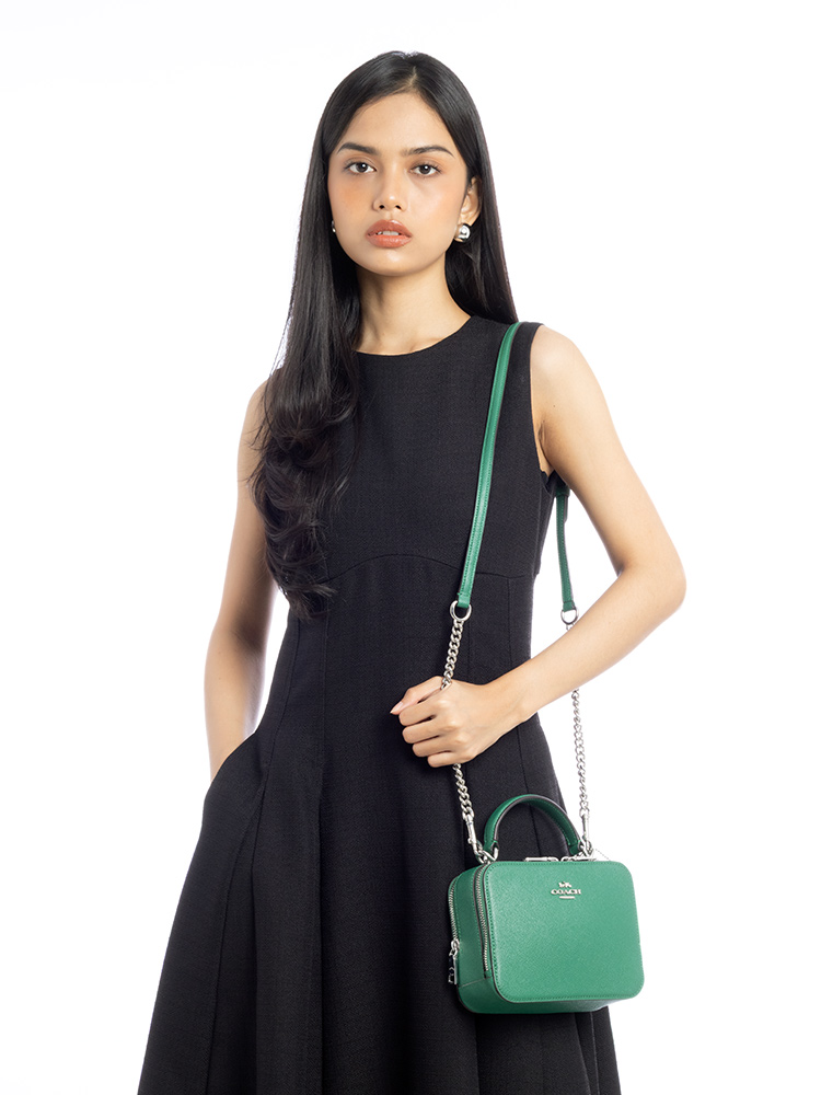 C2872 Box Crossgrain Crossbody Bag Green