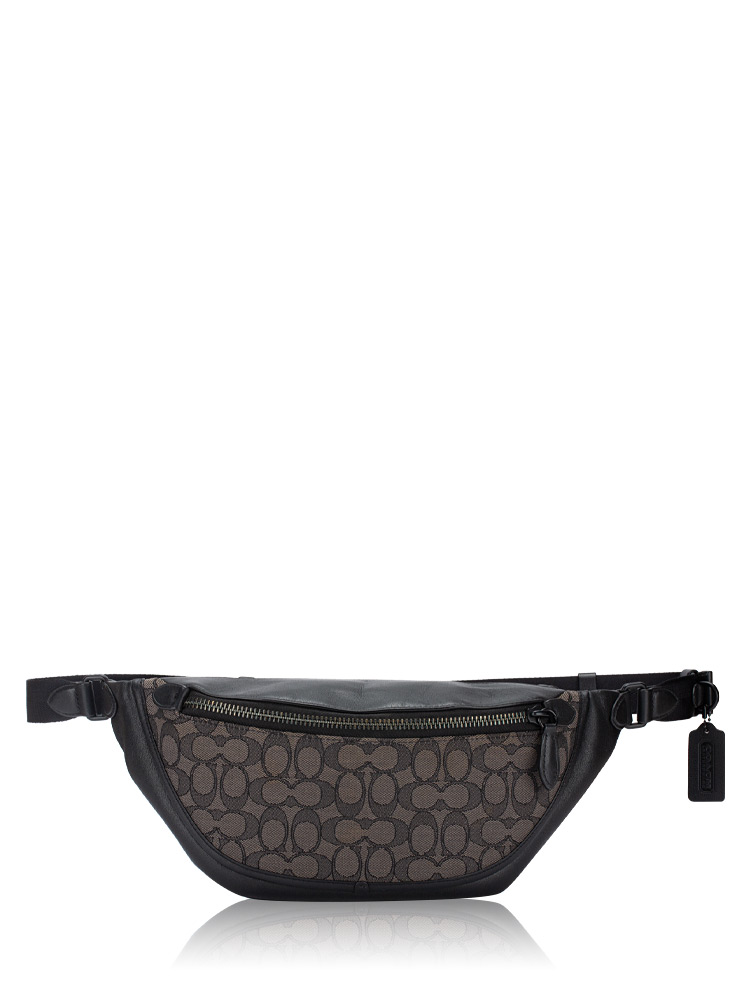 CC073 Signature Jacquard League Belt Bag Charcoal Black
