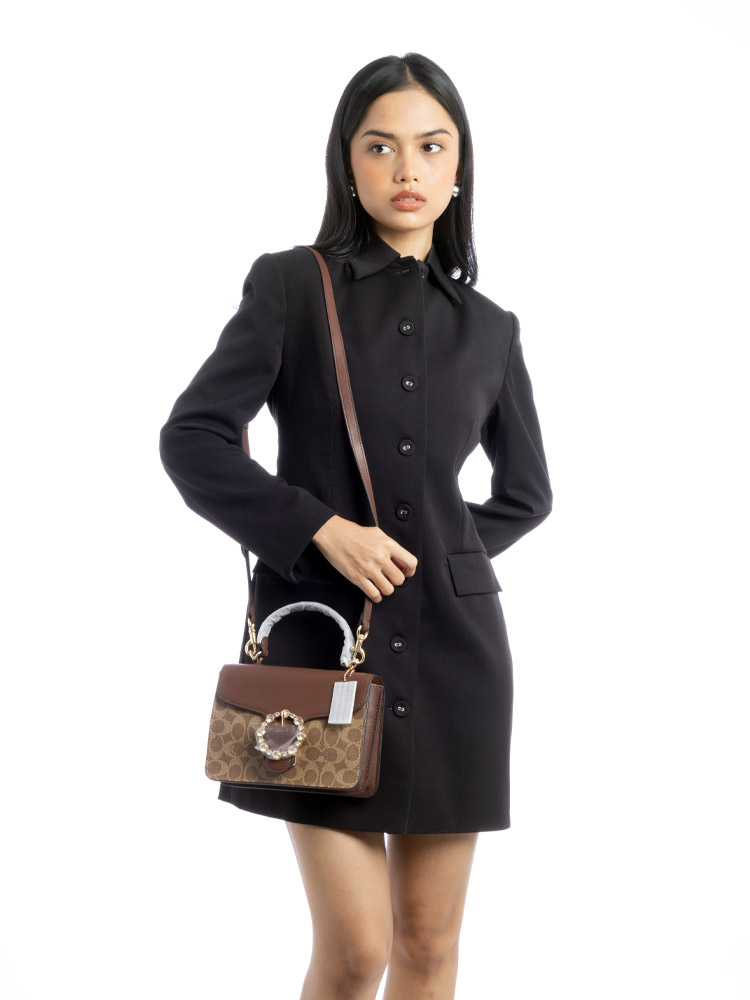 CCE22 Signature Courtney Top Handle Bag Brown