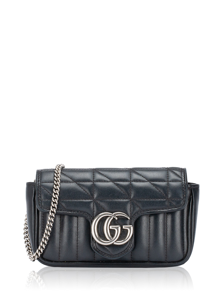 GG Marmont Matelasse Aria Super Mini Shoulder Bag Black
