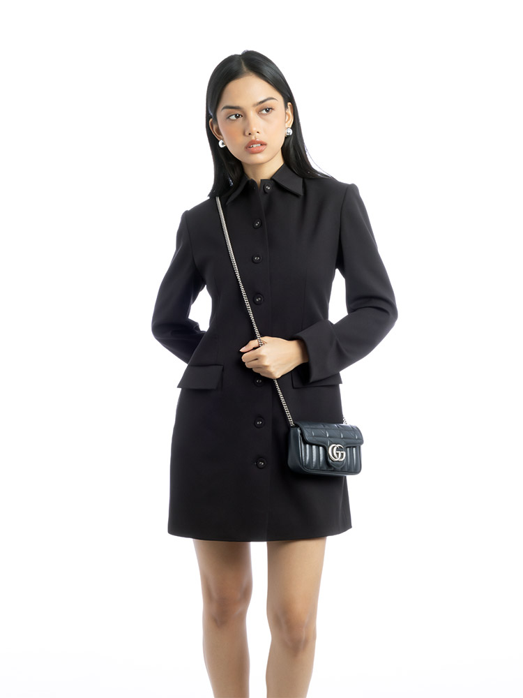 GG Marmont Matelasse Aria Super Mini Shoulder Bag Black