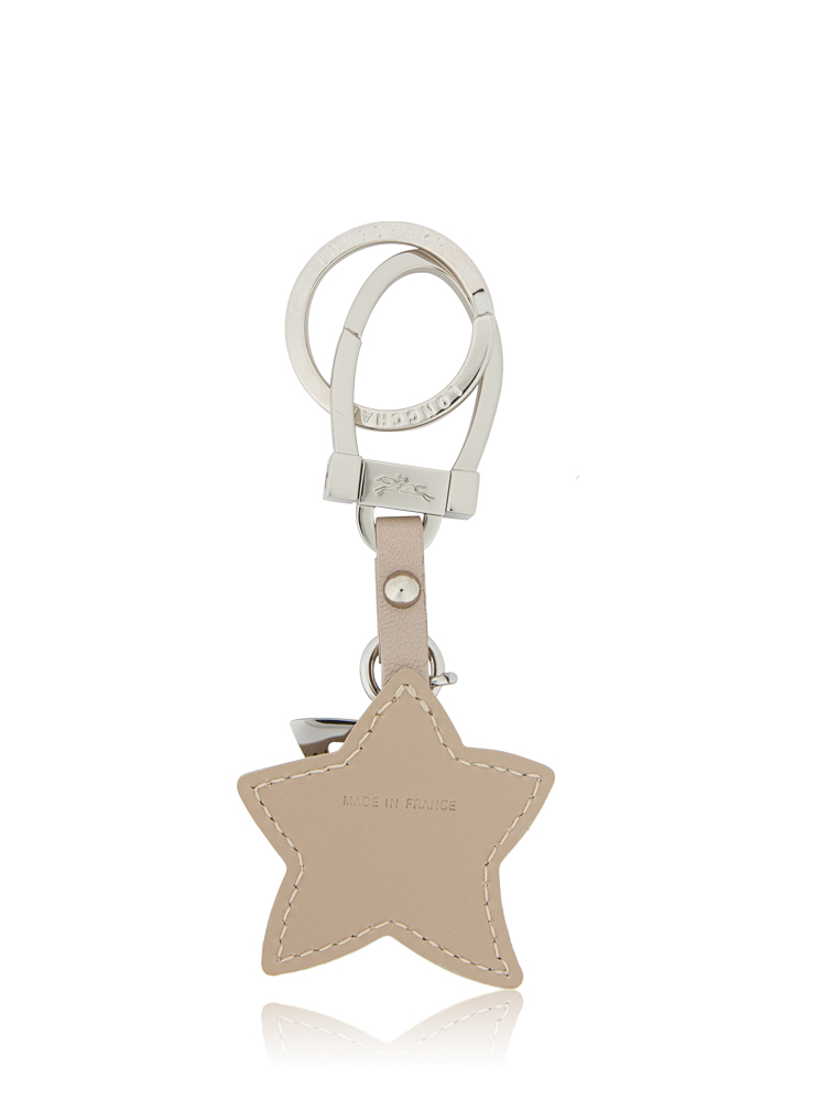 Star Leather Keychain Pebble