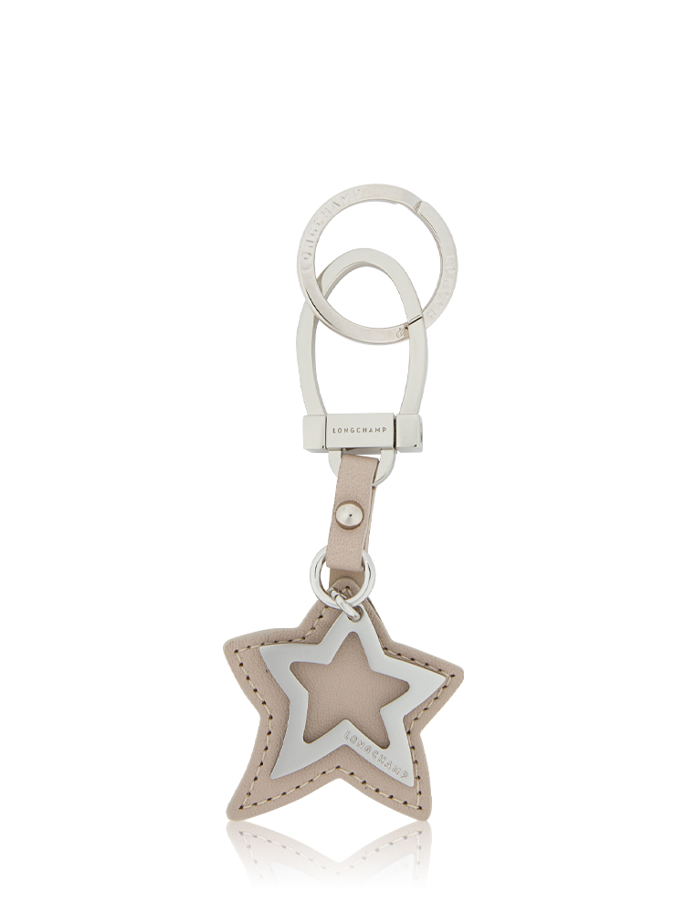 Star Leather Keychain Pebble