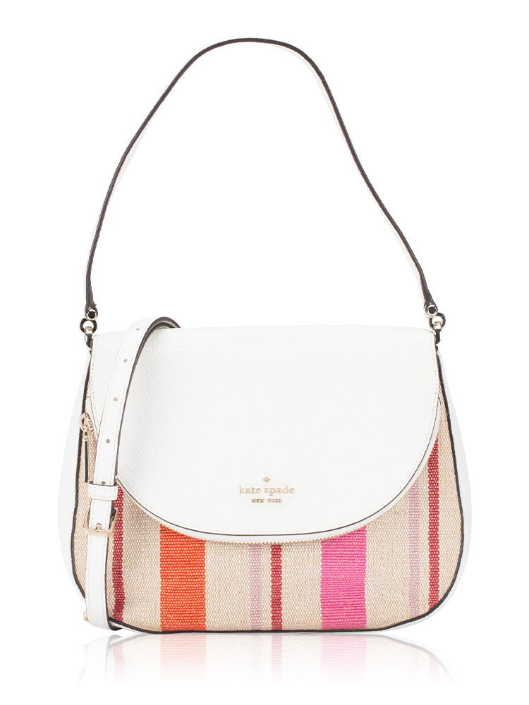 Leila Striped Canvas Shoulder Bag Pink Multi