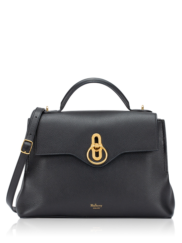 Classic Grain Calfskin Small Seaton Black
