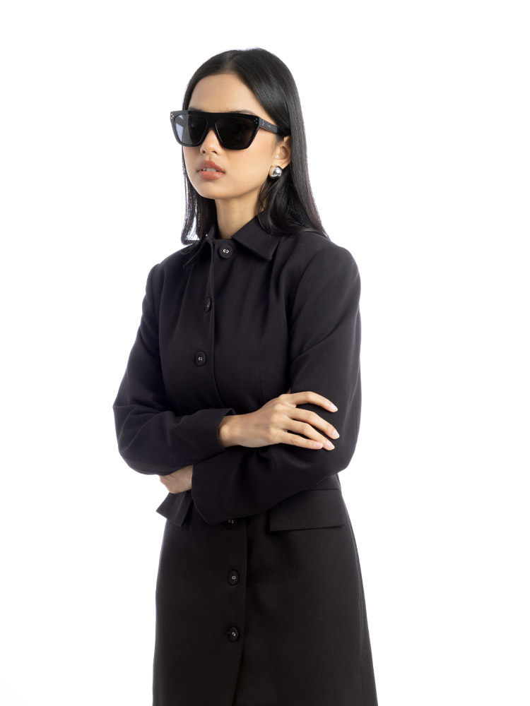 CL40256I Square Sunglasses Black