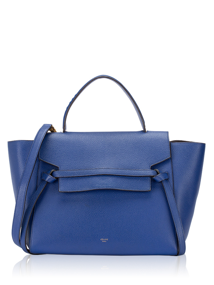 Grained Calfskin Mini Belt Bag Blue