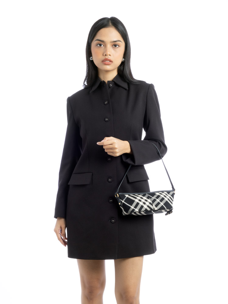 Essential Check Simple Baguette Black Calico