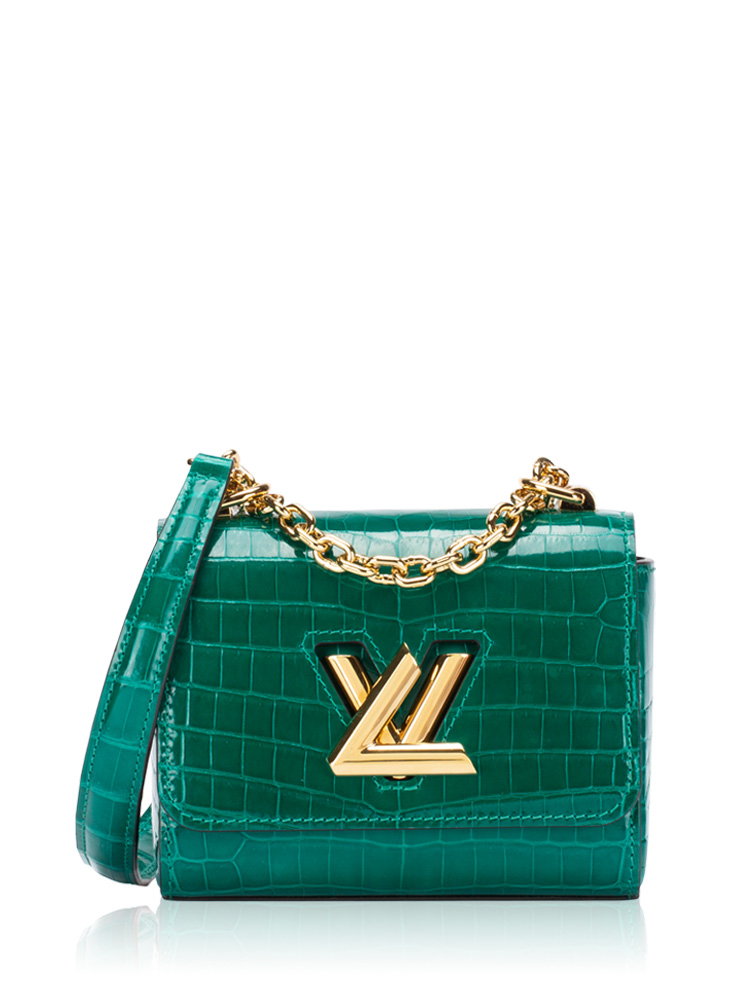 Crocodile Twist Mini Shoulder Bag Emerald