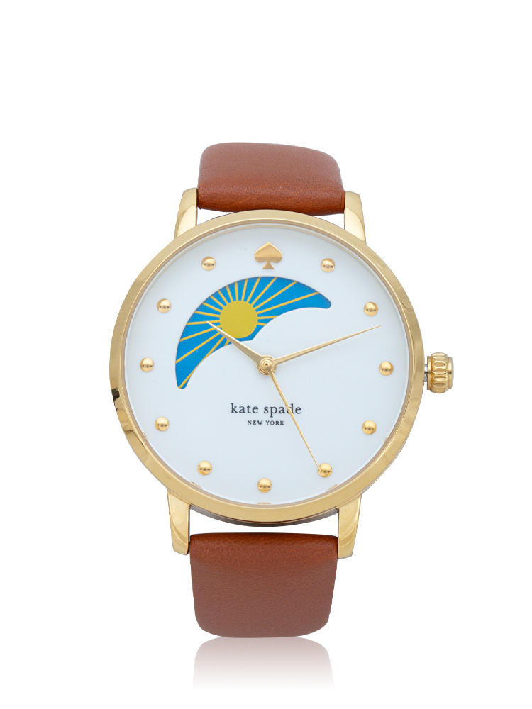 KSW1073 Metro Moon Phase Leather Watch Luggage