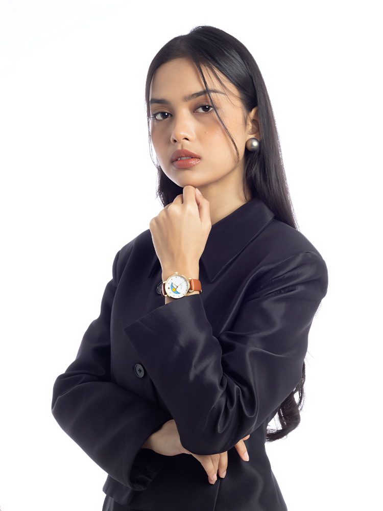 KSW1073 Metro Moon Phase Leather Watch Luggage