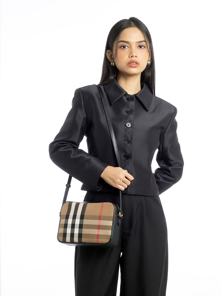 Giant Check Large Camera Bag Black