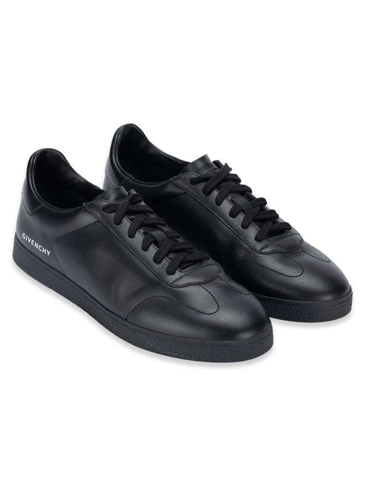 Calfskin Town Low Top Sneakers Black Sz 42
