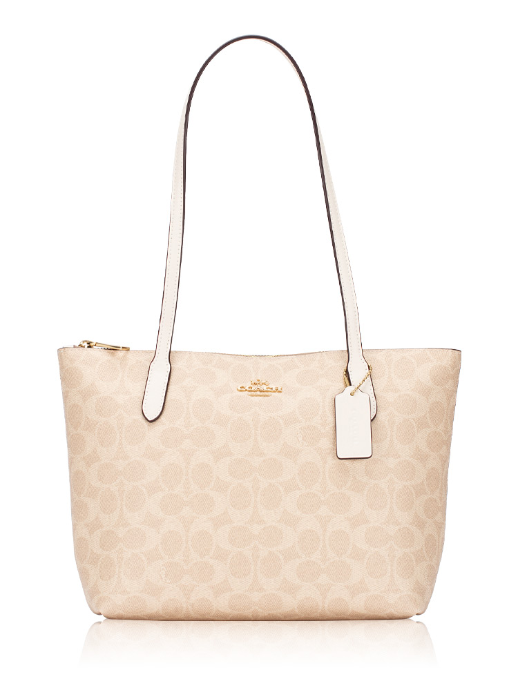 CBT18 Signature Fiona Zip Tote Sand Chalk